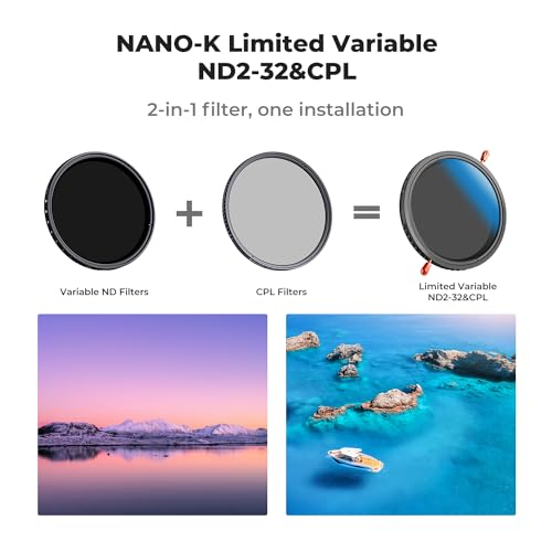 K&F CONCEPT 40.5mm Variable ND2-32 (1-5 Stops) & Polarizer Lens Filter in 1 - size: 40.5mm