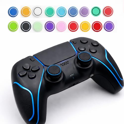 36 Pcs Controller Thumb Grips Set, 18 Pairs Thumb Stick Grip Cover, Silicone Joystick Caps, Joystick Button Caps Controller Assist for PS4/PS5(Multicolor) - color: 36Pcs
