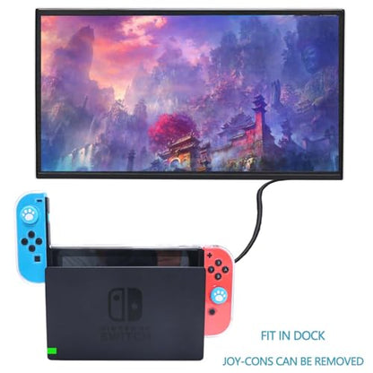 COMCOOL Clear Dockable Case for Nintendo Switch - Crystal 3 in 1 Protective Cover Shell for Nintendo Switch with Screen Protector and Thumb grips - Clear - color: Clear