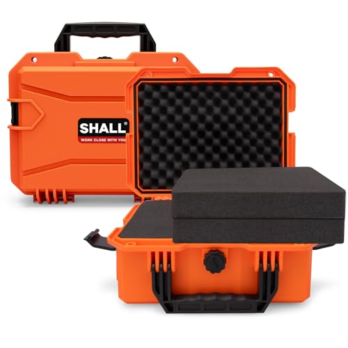 SHALL Hard Case, Cyberdeck Case, IP67 Waterproof Protective Camera Case with Customizable Foam, Protection for Camera, Drones, Lens, Equipment, 14"x11"x6", Orange - color: Orange