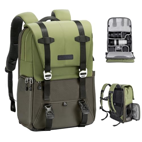 K&F CONCEPT Camera Backpack, 20L Camera Bags for Photographers - color: 03-green