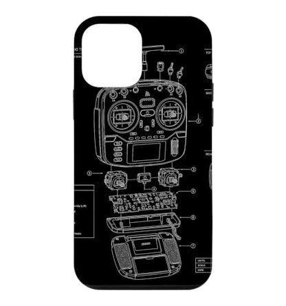 RC Transmitter Blueprint FPV Drone RC Car Radio Controller Case for iPhone 12 mini