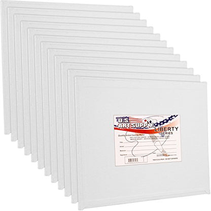U.S. Art Supply 8 X 8 Inch Art Canvas Board Panels 12 Pack - 8 Ounce - size: 8" x 8"