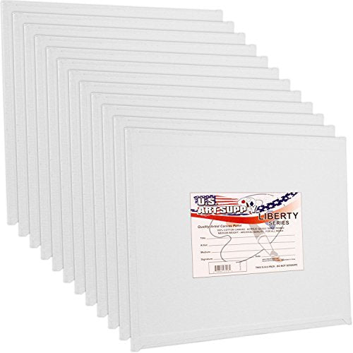 U.S. Art Supply 8 X 8 Inch Art Canvas Board Panels 12 Pack - 8 Ounce - size: 8" x 8"