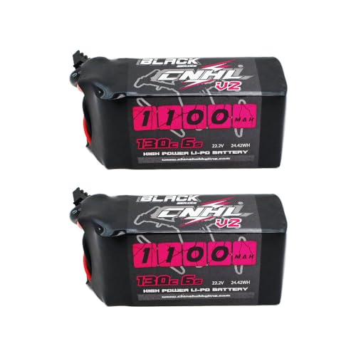 CNHL 1100mAh 6S LiPo Battery 22.2V 130C with XT60 Plug (2 Packs)