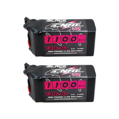 CNHL 1100mAh 6S LiPo Battery 22.2V 130C with XT60 Plug (2 Packs)