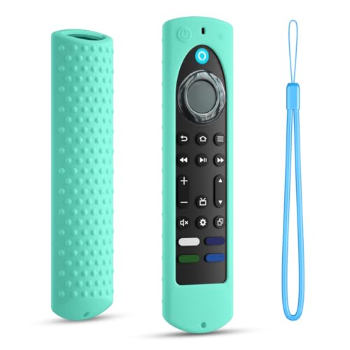 6.4 Inch Silicone Cover Compatible with Fire TV Stick 4K Max 2nd gen 2023 Remote Control,Silicone Case for Toshiba/Insignia Smart TV Remote,Anti-Slip Sleeve Cover with Lanyard(Mint) - color: Mint