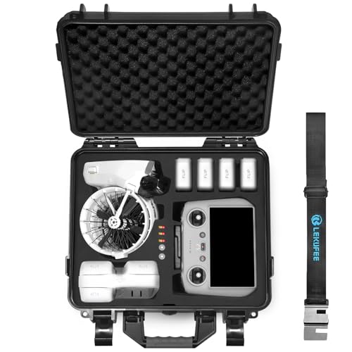 Lekufee Waterproof Hard Case for DJI Flip,Fly More Combo,DJI RC 2,RC N3/N2,Battery(9 pcs),Charging Hub and More Accessories(Case Only)