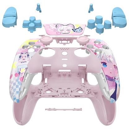 eXtremeRate Full Set Shell with Buttons Touchpad Cover Compatible with p s 5 Edge Controller, MeWoow Replacement Decorative Trim Shell Front Back Plates Compatible with p-s-5 Edge Controller - color: MeWoow