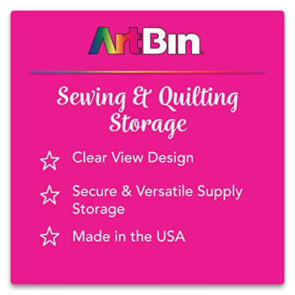 ArtBin Sew-Lutions Slim Line Magnetic Craft Box, Translucent Raspberry - size: Small - Single Pack, style: Slim Line Magnetic Box