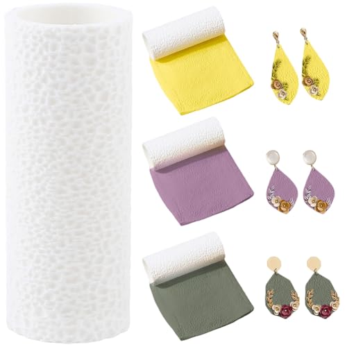 CRASPIRE Polymer Clay Texture Roller Plastic White Embossing Pottery Texture Rollers for Earrings Jewelry Making Clay Modeling Shaping DIY Craft Ceramics Pottery Tool - color: White