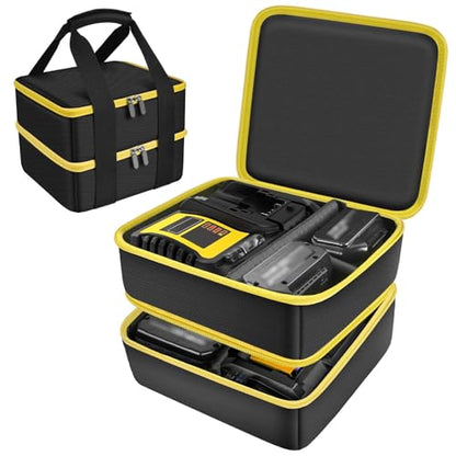 Double-Layer Battery Bag for Dewalt 20V Batteries & Charger, Yellow - color: Yellow