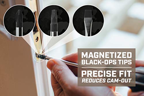Spec Ops Tools Screwdriver Set for Professional Construction & Jobsite Use, Phillips, Slotted and Square Drivers with Magnetic Tips, 8-Piece
