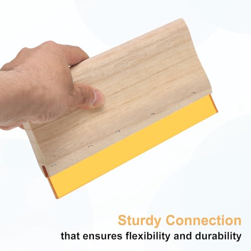 HARFINGTON Screen Printing Squeegee 8 Inch 65 Durometer Polyurethane Blade Wooden Handle Ink Scraper for Screen Printing Fabric Printmaking