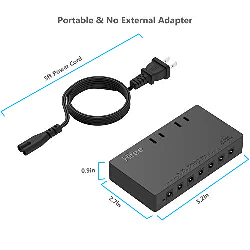 Hiree Guitar Pedal Power Supply 7 DC Output for 9V Effect Pedal Board with 2 AC Outlets for Charging Speaker, Musical Instruments - color: 9v
