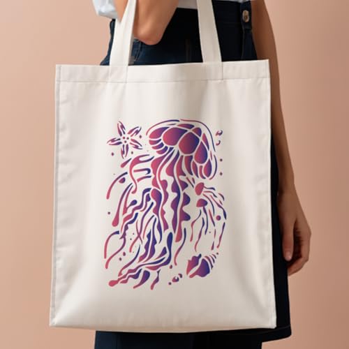 Jellyfish Stencil, Ocean Animal Reusable Painting Template - style: Jellyfish