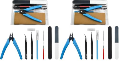 Professional 8 PCS Model Tools Kit Modeler Basic Tools Craft Set Hobby Building Tools Kit for Gundam Car Model Building Repairing and Fixing(A) (Pack of 2) - size: Small (Pack of 2)