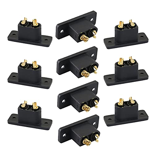 Amass 10PCS Black XT90E-M Battery Plug Gold-Plated Male Connector with Screws DIY Connecting Parts for RC Aircraft Drone Accessories