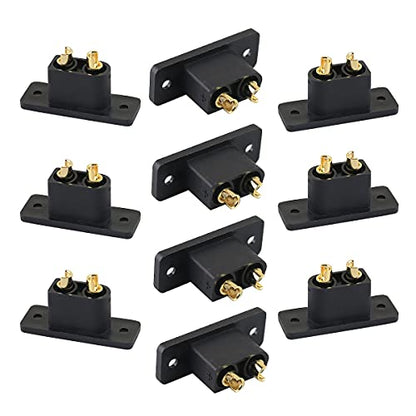 Amass 10PCS Black XT90E-M Battery Plug Gold-Plated Male Connector with Screws DIY Connecting Parts for RC Aircraft Drone Accessories