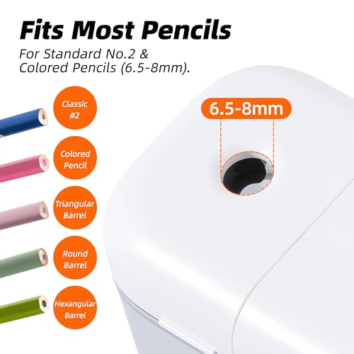 Deli Electric Pencil Sharpener, Battery Operated Portable Pencil Sharpener - color: White