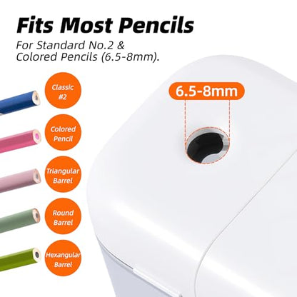 Deli Electric Pencil Sharpener, Battery Operated Portable Pencil Sharpener - color: White