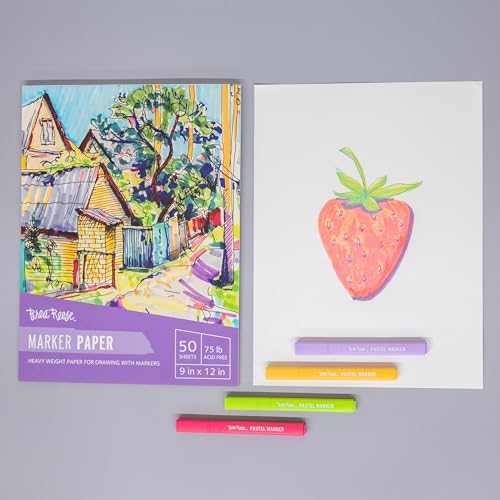 Brea Reese Marker Paper Pad, 50 Sheets, 9x12 Smooth Drawing Pad