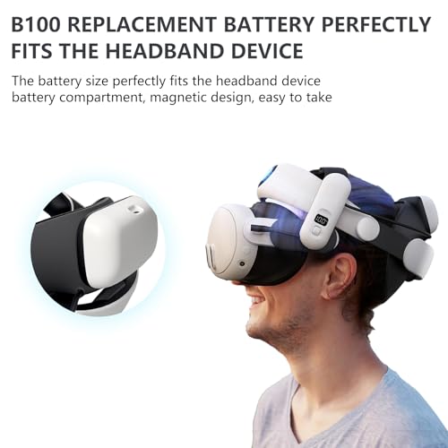 10000mAh Battery for BOBO VR S3 Pro and E3 Pro Replacement for B100 Hot-Swap Battery Accessories,Magnetic Connectors