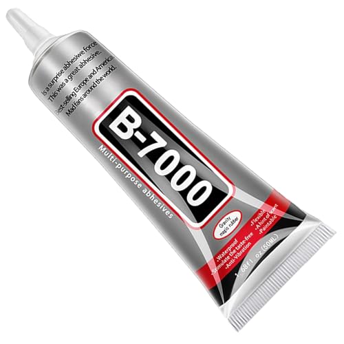 B-7000 Glue for Rhinestones and Jewelry Making | 15ml Clear Multipurpose Adhesive with Precision Tip | Super Strong Viscosity Craft Glue for Phone Screen Fabric Glass Wood | Waterproof Industrial Glue