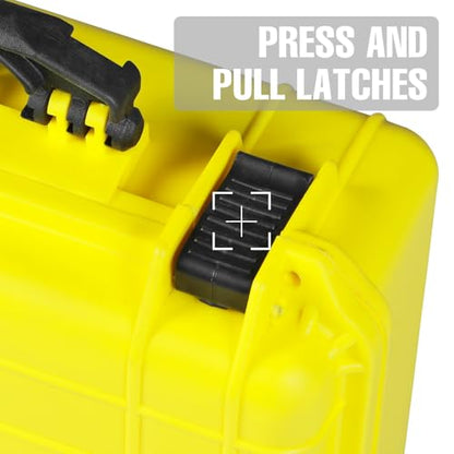Jack Boss Waterproof Hard Camera Case with Pre-cut Foam,Yellow - color: YELLOW