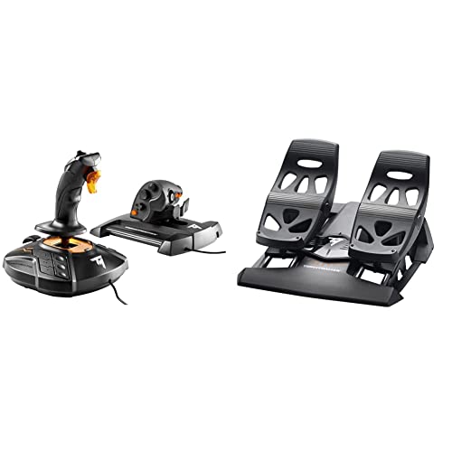 ThrustMaster TFRP Rudder Pedals & T16000M FCS HOTAS for PC (USB, Pedals, Joystick, Ergonomic, Flight Controller, PC, PS4, Xbox One)