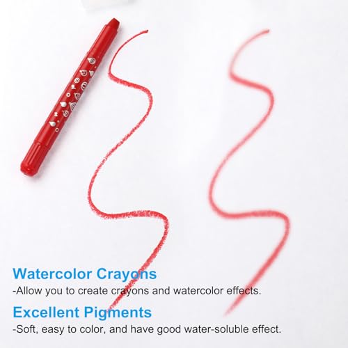 PATIKIL Watercolor Gel Crayon, 6Pcs Twist Coloring Crayons, Light Blue - color: Light Blue