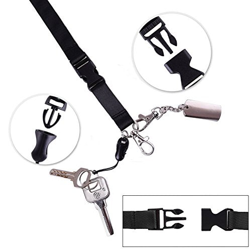 YOUOWO 1Pack Vertical ID Badge Holder with Black Lanyard,Quick Release - color: Black - 1 Pack