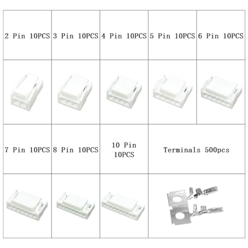 JST GH 1.25mm Connector Kit, 2/3/4/5/6/7/8/10Pin Housing Connectors
