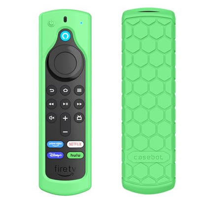 CaseBot Silicone Case for Alexa Voice Remote (2nd & 3rd Generation) - color: Green Glow in the Dark