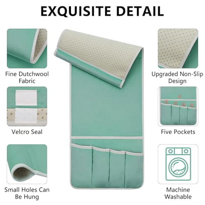 Remote Control Holder for Armchair Caddy, Remote Holder with 5 Pockets - color: MintGreen, size: 35"x12.4"
