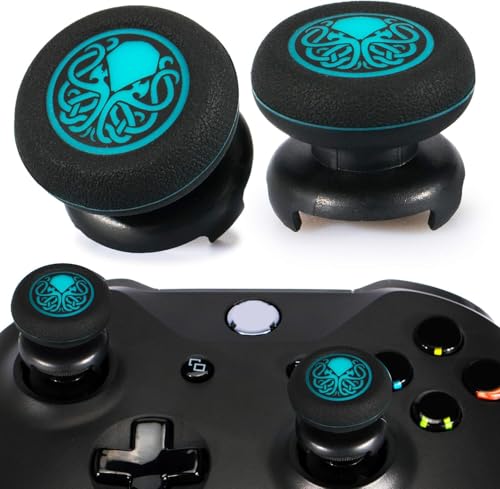 Playrealm FPS Thumbstick Extender & Printing Rubber Silicone Grip Cover 2 Sets for Xbox Series X/S & Xbox One Controller(Cthulhu Abyss Blue) - color: cthulhu green