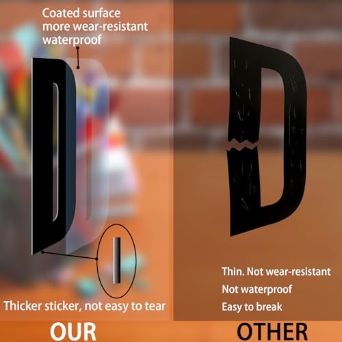 Letter Stickers,Mailbox Numbers,3 Inch Waterproof Vinyl Alphabet - color: Black, size: 3 Inch