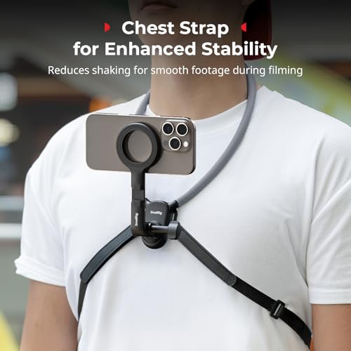 SMALLRIG Magnetic Phone Holder Action Camera Neck Mount with Chest Strap - style: for Phone & Action Camera