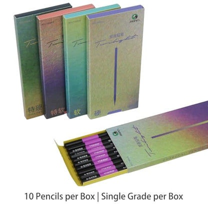 Marie's Charcoal Pencils for Drawing, 10 Pieces, Extra Hard Hard Medium Soft Extra Soft, Sketching Pencils for Artists, Smooth Charcoal Core for Layering, Blending and Detailed Artwork(Hard) - style: Hard (10pcs)