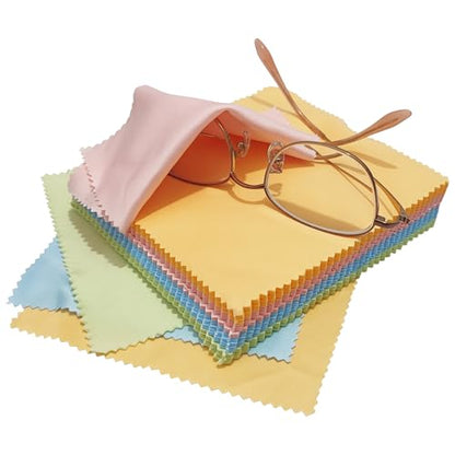 100 Pack Microfiber Cleaning Cloths for Glasses Camera Lenses Mobile Screen Spectacles (5" x 5")