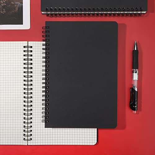 EUSOAR Graph Paper Notebook, A5 6Packs 5.5"x8.3" 120 Pages Hardcover Grid Paper Notebook Journals, Wirebound Journal Composition Notebook for Engineering Math Science College Office Note Taking-Black - size: A5, style: Graph