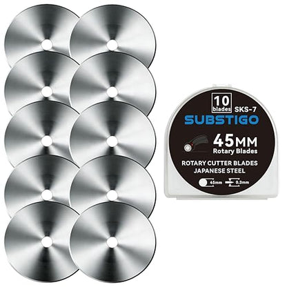 45mm Rotary Cutter Blades for Fiskars Blade Replacement Quilting 10 Pack
