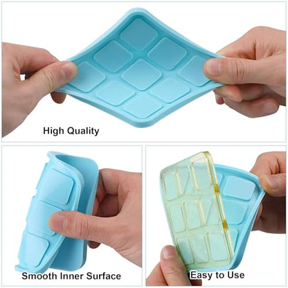 DECYOOL 6 Pcs Tic Tac Toe Resin Mold Set, X O Silicone Board Game Molds - color: Blue, size: 4 in x 4 in