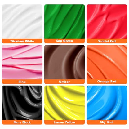 GOTIDEAL Black Acrylic Paint, Mars Black Paint (250ml / 8.45oz) Tube - color: Mars Black