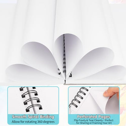 FIXSMITH 9"X12" Sketch Book, 100 Sheets, 68 lb/100gsm,4 Pack Blue - color: Blue, size: 9"x12"-4 Pack
