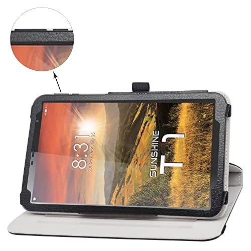 Bige for Sunshine T1 Elite Rotating Case, 360 Degree Rotary Stand with Cute Pattern Cover for Sunshine T1 Elite/Hyundai Hytab Plus 8WB1 8" Tablet, Black - color: Black