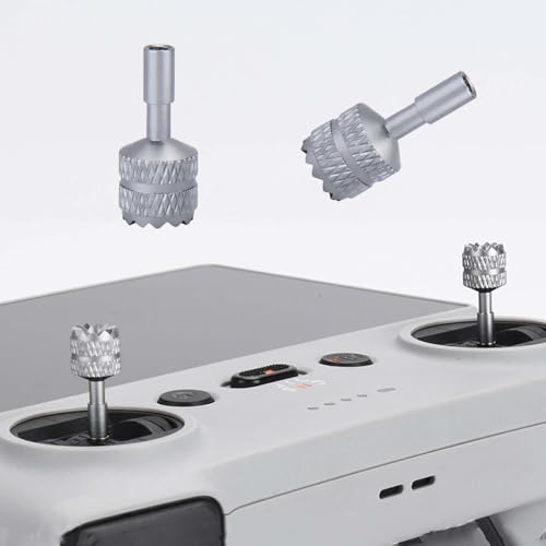 1 Pair Controller Stick Replacement for DJI RC/RC 2，Remote Controller Aluminium Thumb Sticks for DJI Mini 3 Pro/Mini 4 Pro/Air 3 Flip Fly More Combo Drone Accessories(Silver Grey)
