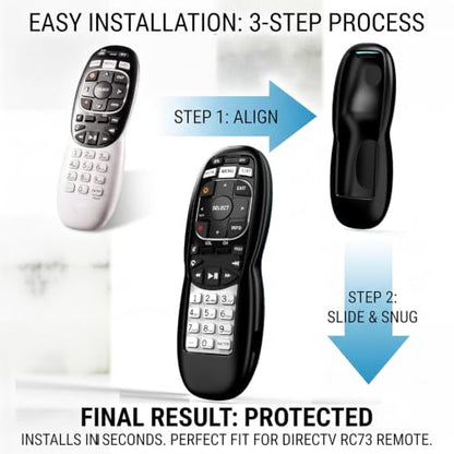 Case for DirecTV RC73 Remote Control, Remote Cover Compatible with DirecTV Controller, Silicone Battery Cover Skin Sleeve Black - color: Non-glow Black