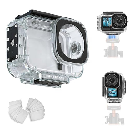 REYGEAK Waterproof Case for DJI Osmo Action 6,196FT/60M Underwater Protective Housing Cage with Quick Release Base for DJI Action 6 Accessories