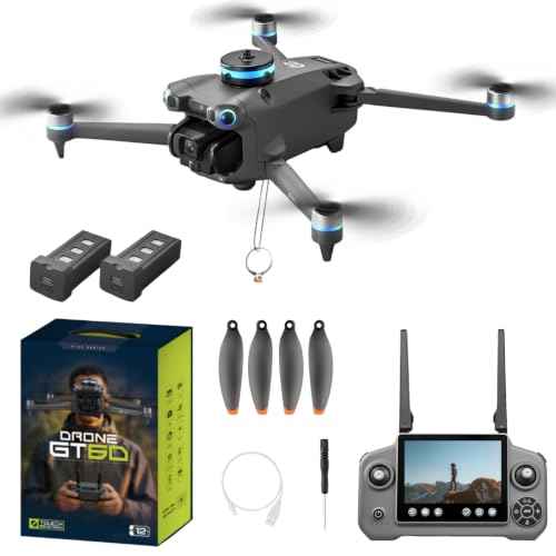 FPV Drone with HD Camera for Adults Beginners, GPS Drone with Screen on Controller, Obstacle Avoidance, Auto Return, Fishing Drones with One-Key Payload Drop Delivery Function, Foldable RC Quadcopter for Outdoor Shooting Camping Fishing Gift Delivery Quad